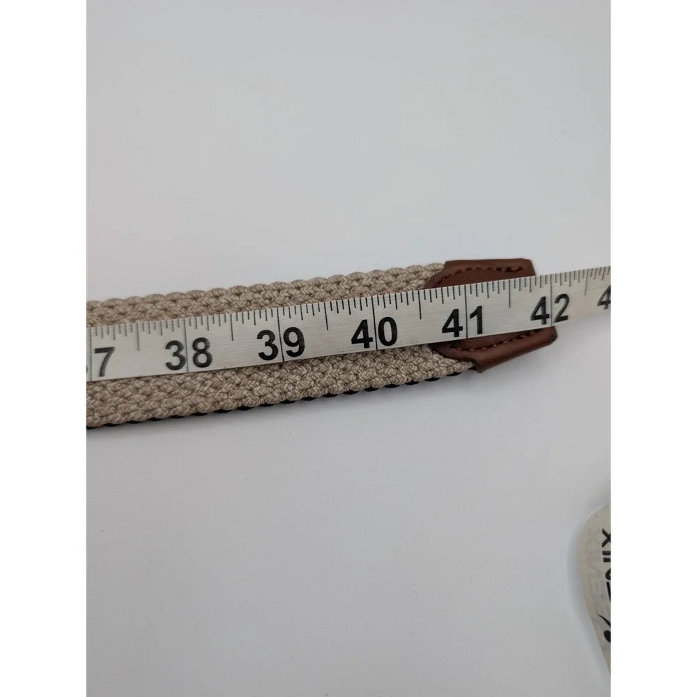 Tommy Bahama Stretch Belt Reversible Blue Tan Size S/M 1.5
